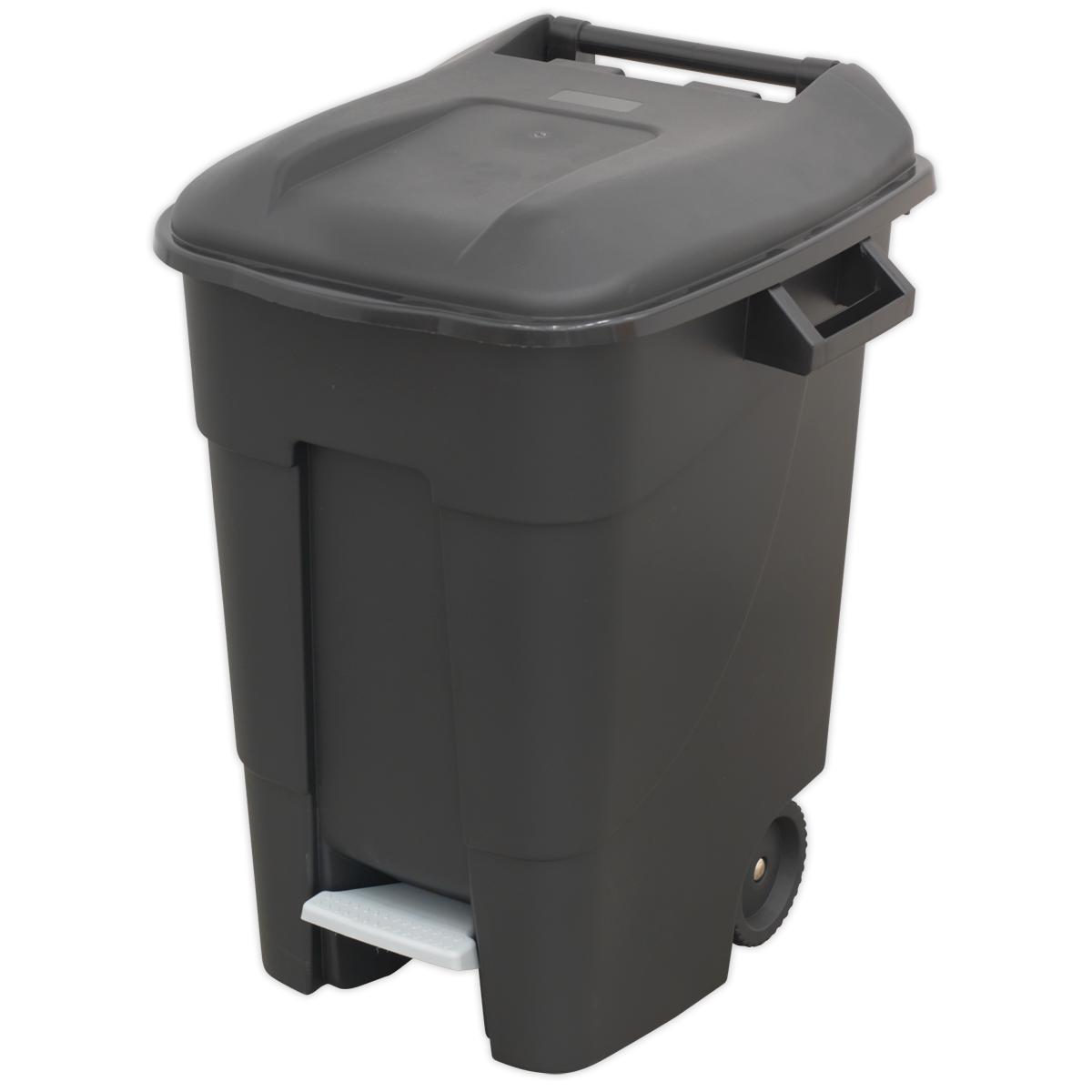 Sealey Refuse Wheelie Bin With Quick Release Foot Pedal 100 Litres Black BM100P