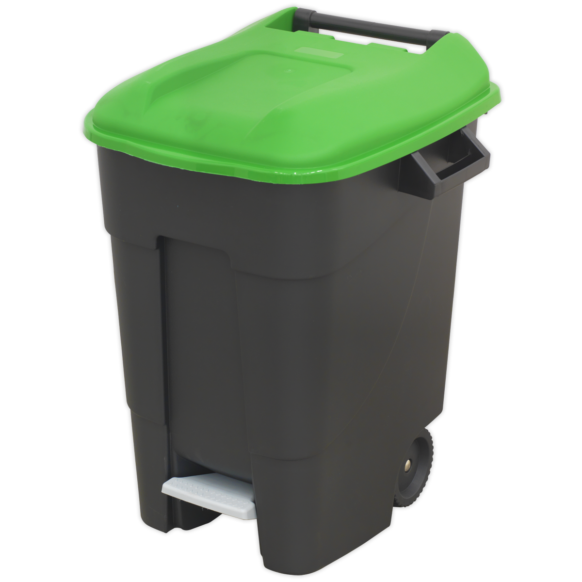 Sealey Refuse Wheelie Bin With Quick Release Foot Pedal 100 Litres Green BM100PG