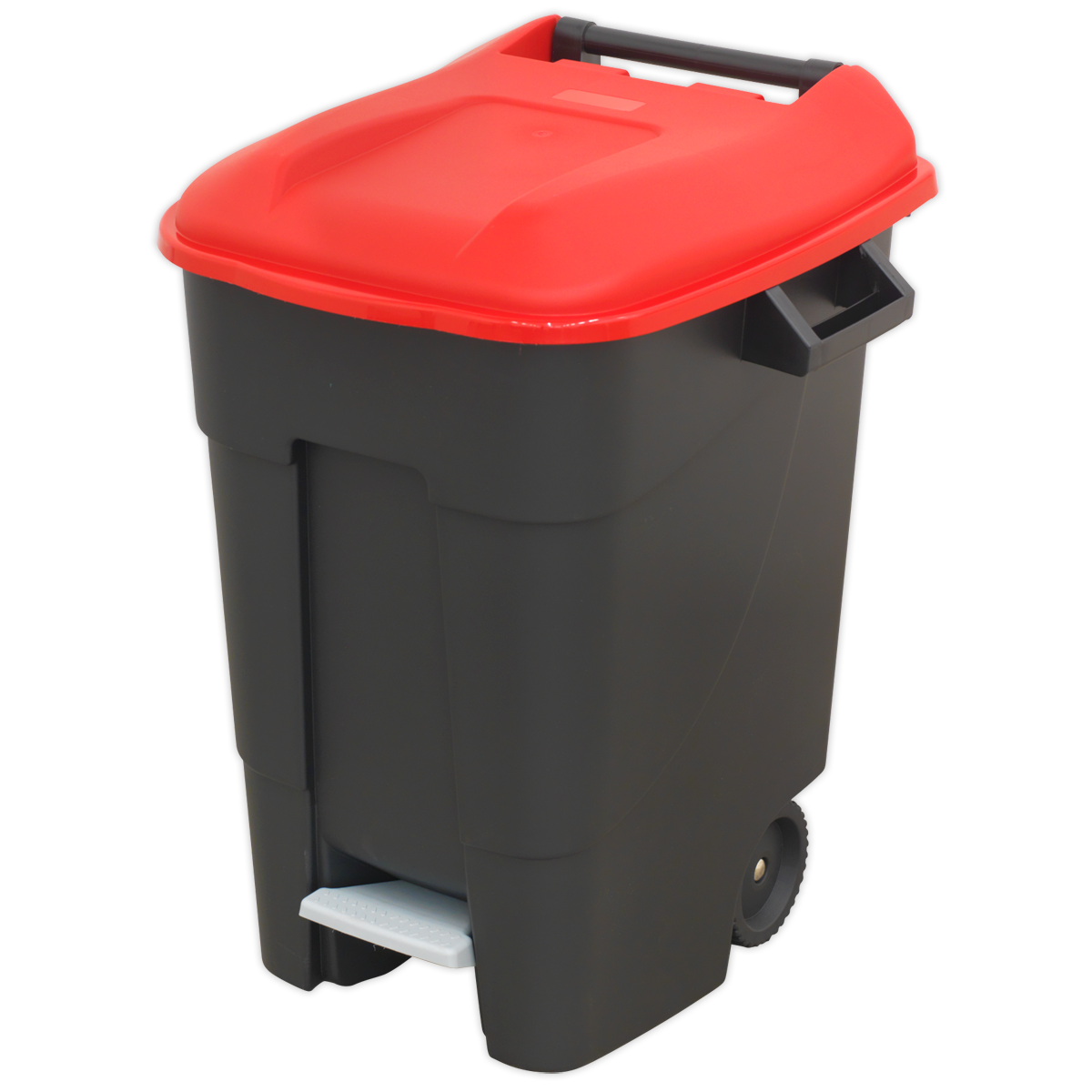 Sealey Refuse Wheelie Bin With Quick Release Foot Pedal 100 Litres Red BM100PR