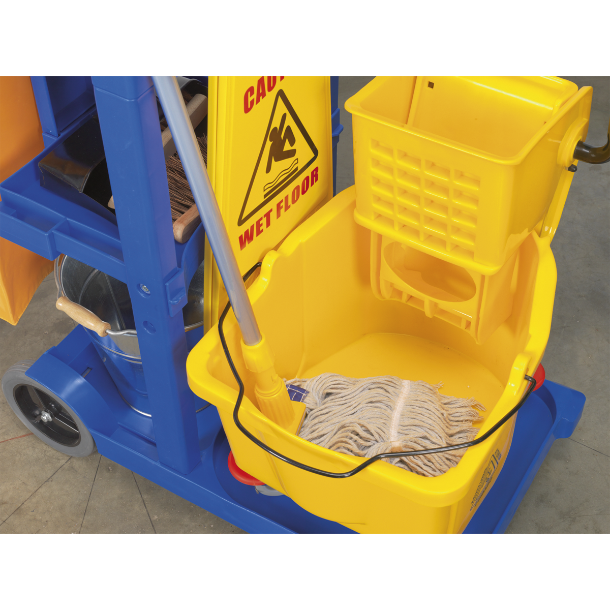Sealey Janitorial Trolley Robust With Two Castors & Two Rubber Wheels BM30