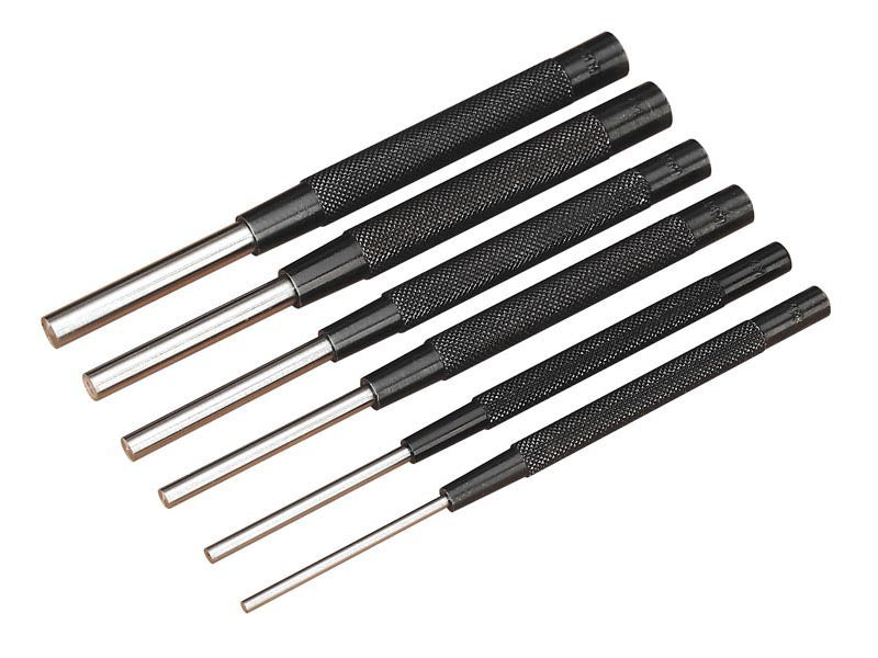 Sealey Parallel Pin Punch Set 6 Pieces Chrome Vanadium Steel 3-8mm AK9123