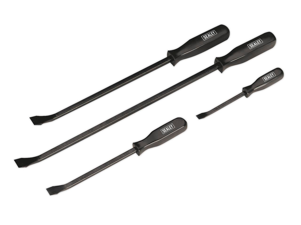 Sealey Pry Lever bar Set Prybar Set 200-600mm Chrome Vanadium 4 Pcs Black AK206