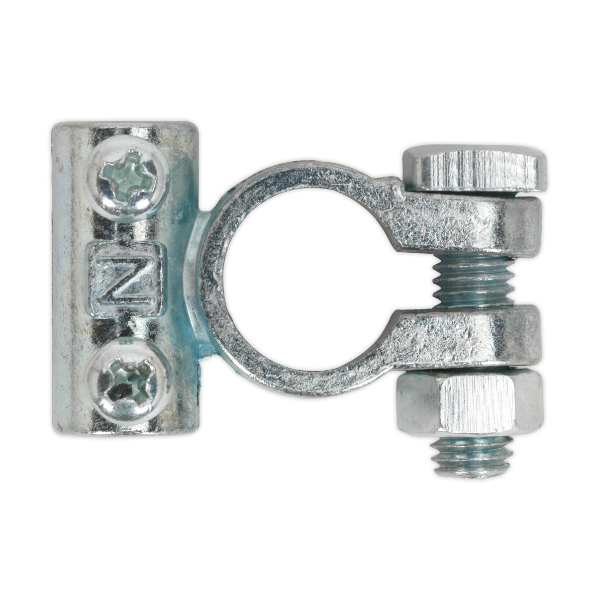 Sealey 12V Negative Light-Duty Battery Terminal Silver - Pack of 10 Pieces BTN2