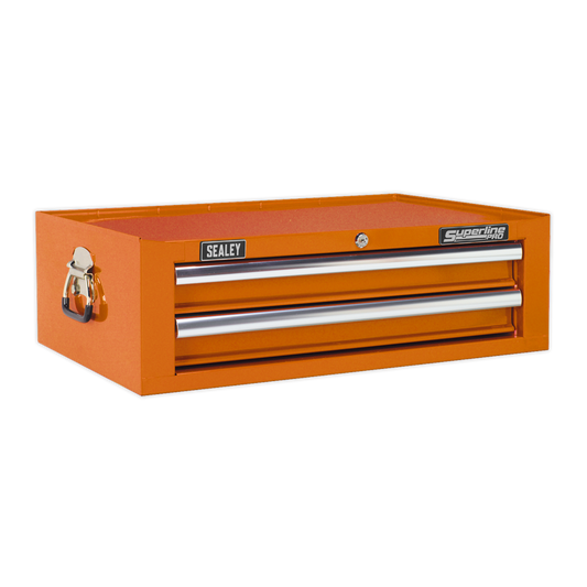 Sealey Add-On Chest 2 Drawer Ball Bearing Runner Tool Storage Orange AP26029TO