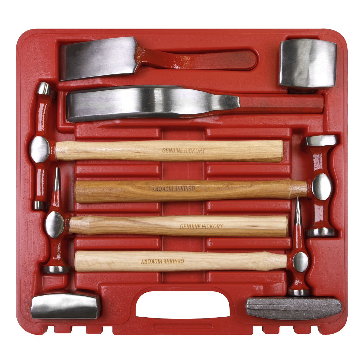 Sealey Panel Beating Set With Drop-Forged Steel Dollies & Spoons 9pc CB58