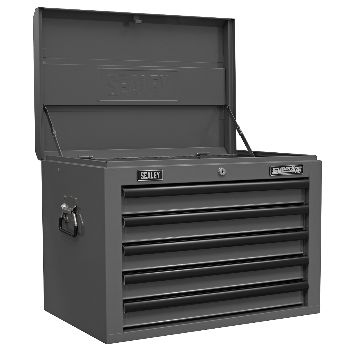Superline Pro Topchest 5 Drawer With Ball-Bearing Slides Grey/Black AP26059TG