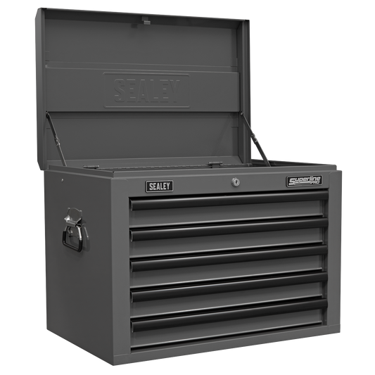 Superline Pro Topchest 5 Drawer With Ball-Bearing Slides Grey/Black AP26059TG