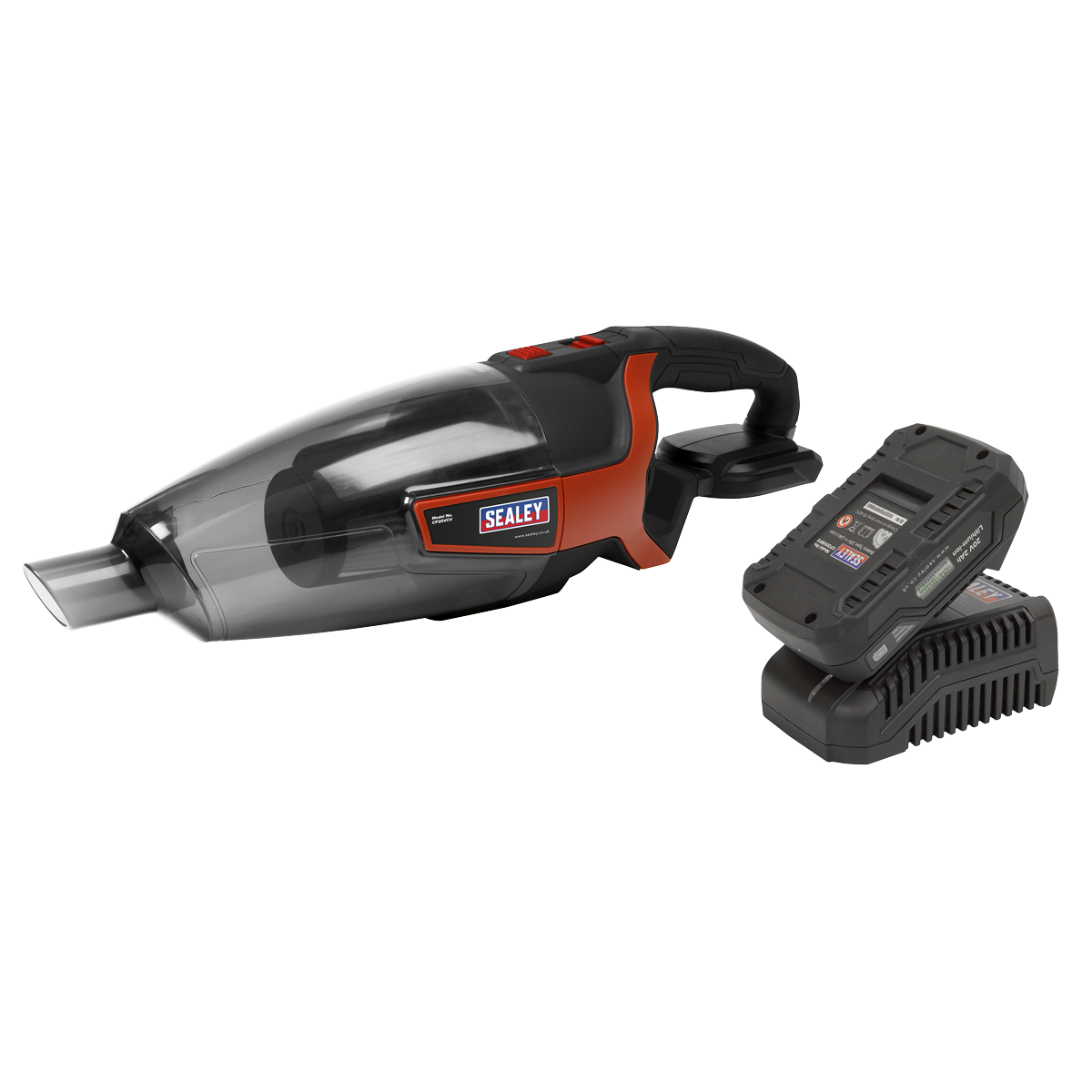 Sealey Cordless Handheld Vacuum Cleaner Kit 650mL 20V 2Ah + 4Ah CP20VCVKIT1
