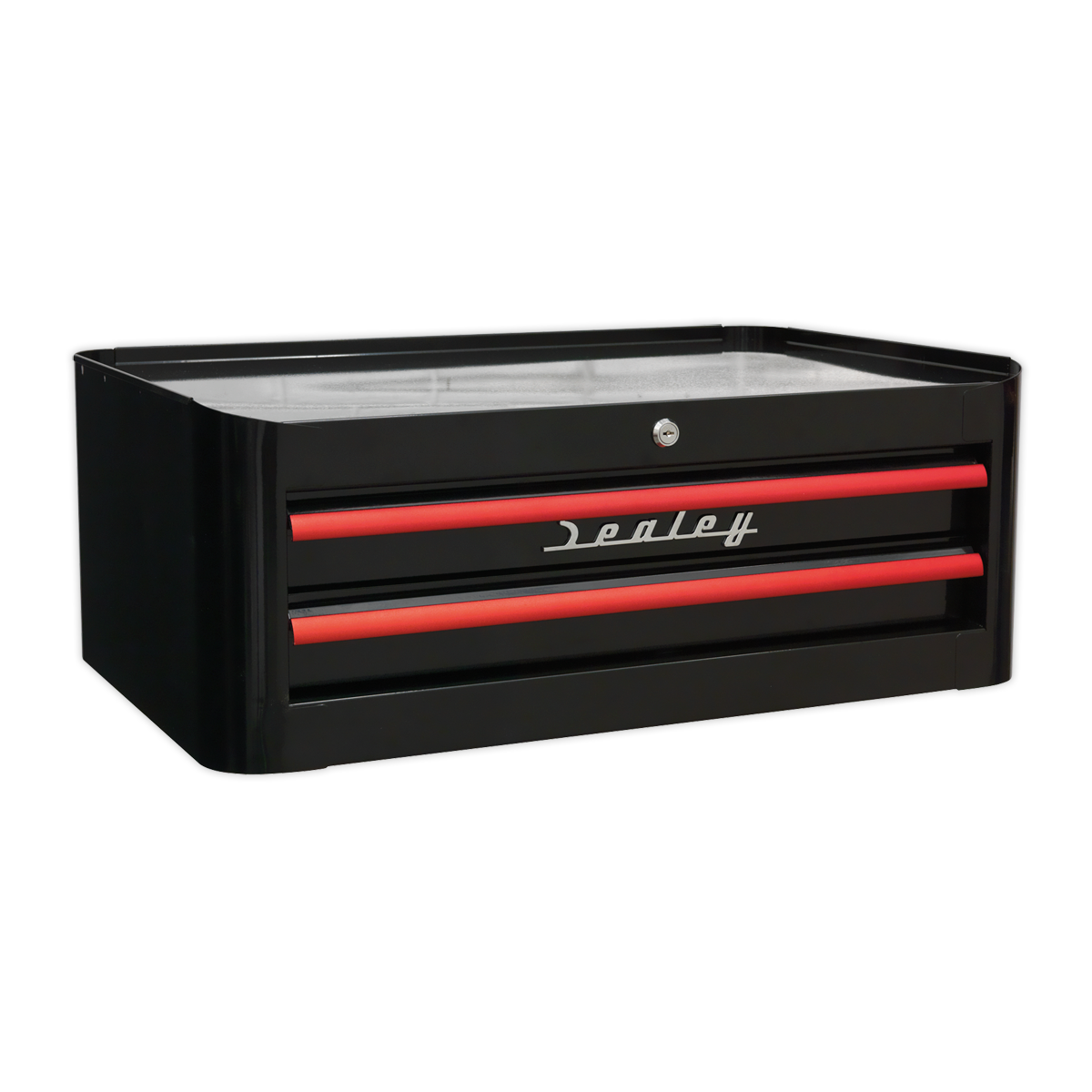Sealey Tool Mid Box 2 Drawers Retro Style Black W/ Red Drawer Pulls AP28102BR