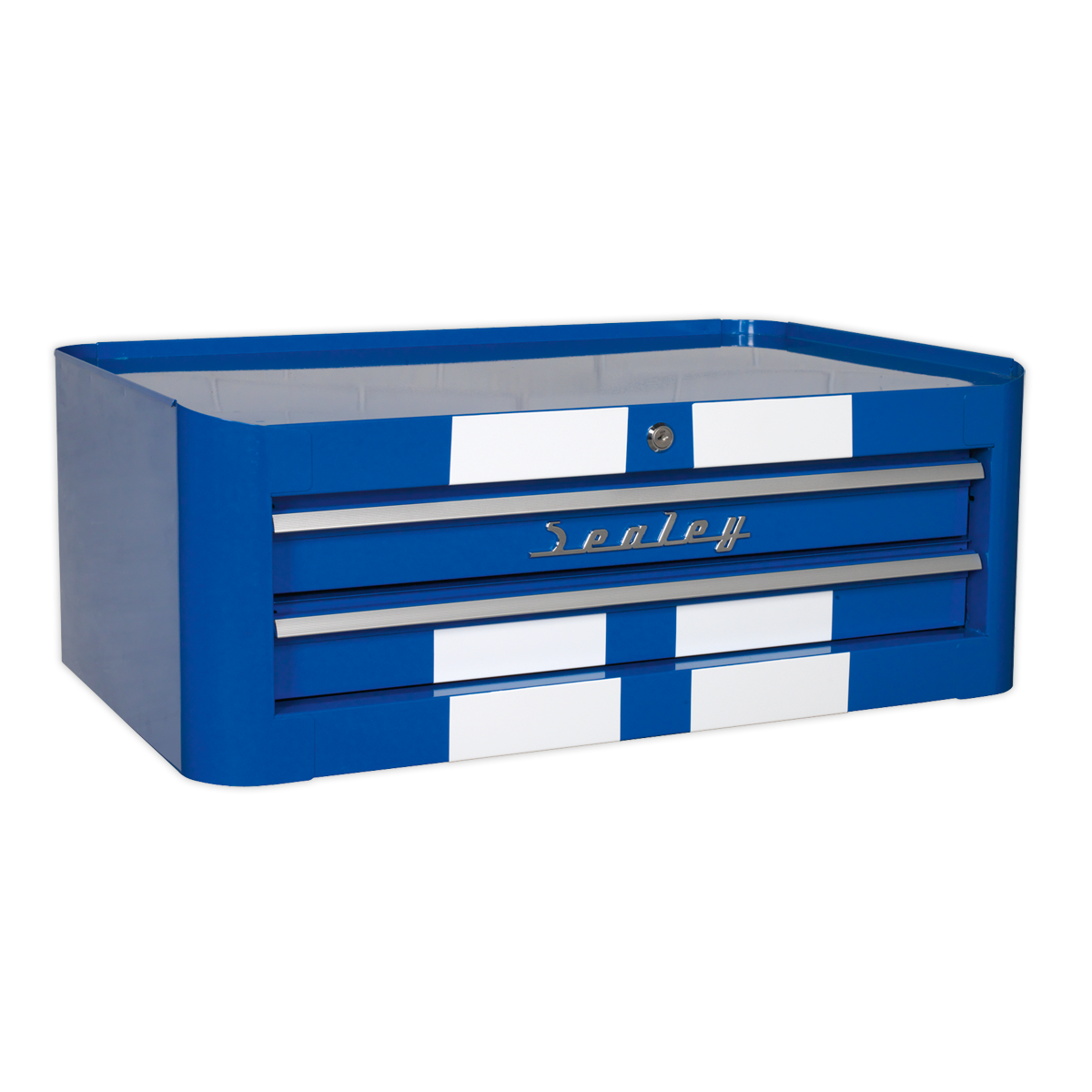 Sealey Tool Mid Box 2 Drawers Retro Style Blue With White Stripes AP28102BWS