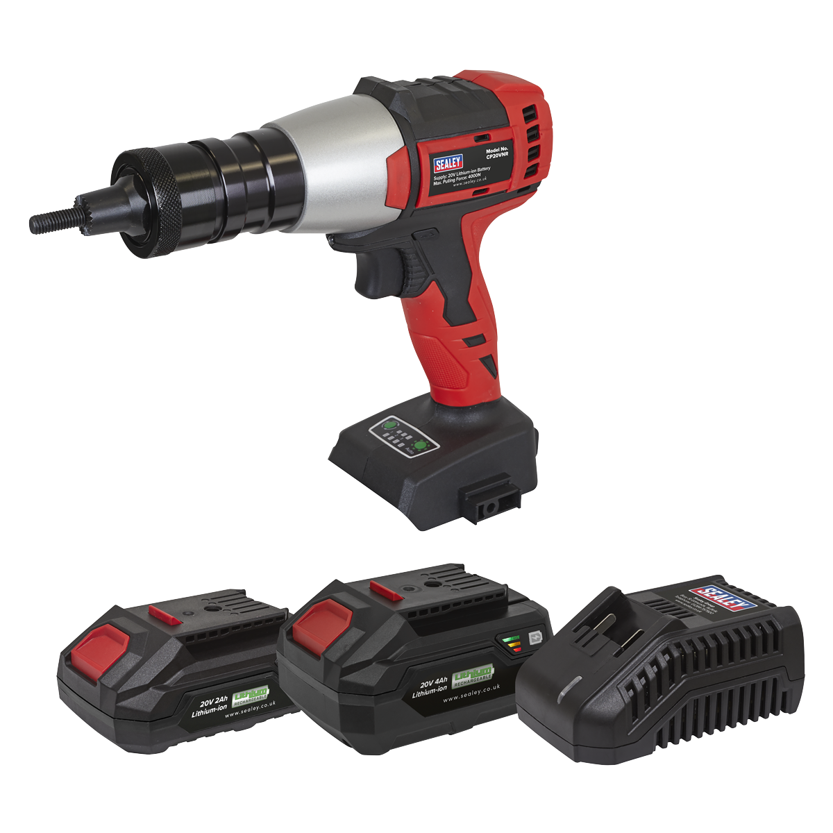 Sealey SV20 Series Brushless Cordless Nut Riveter 20V 2 Batteries CP20VNRKIT