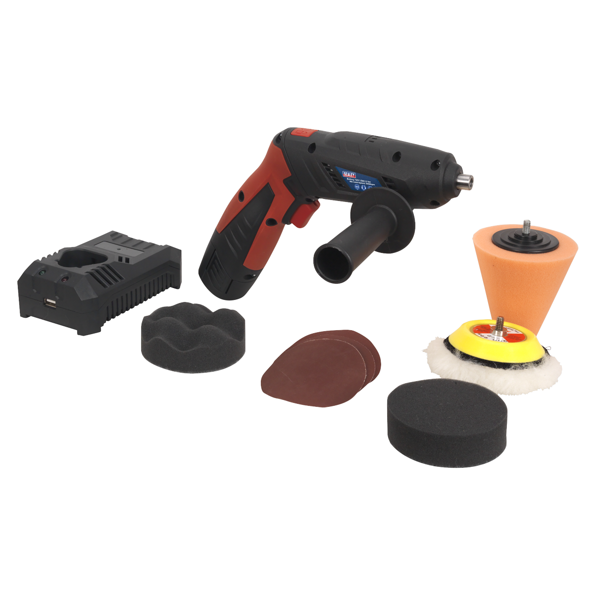 Sealey 10.8V 1.5Ah Mini Sander/Polisher Kit With Soft Grip Handle CP2812V