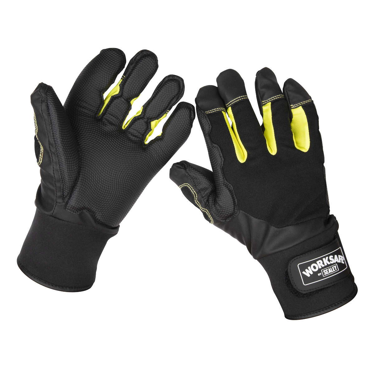 Sealey Anti-Vibration Workshop Safety Gloves Extra-Large (XL) Pair Black 9142XL