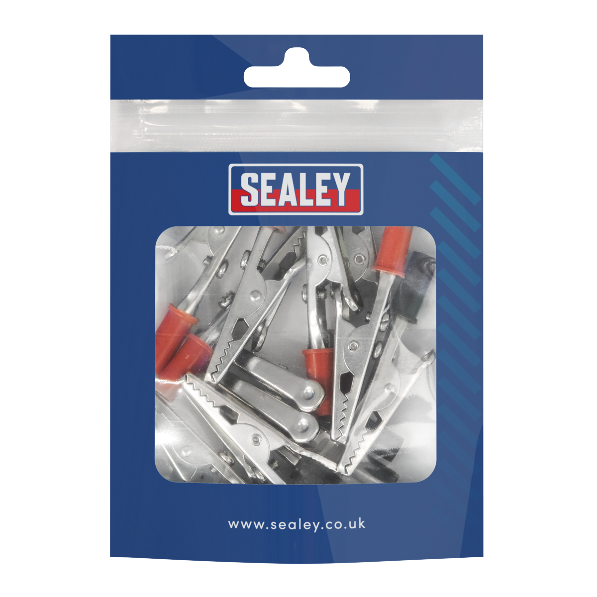 Sealey Crocodile Clip Small Pack of 12 55mm Length 6 Pairs Black & Red CROCSM