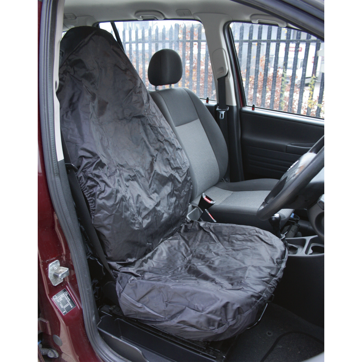 Sealey Front Seat Protector Set 2 Pieces Heavy Duty Water-Resistant Nylon CSC6