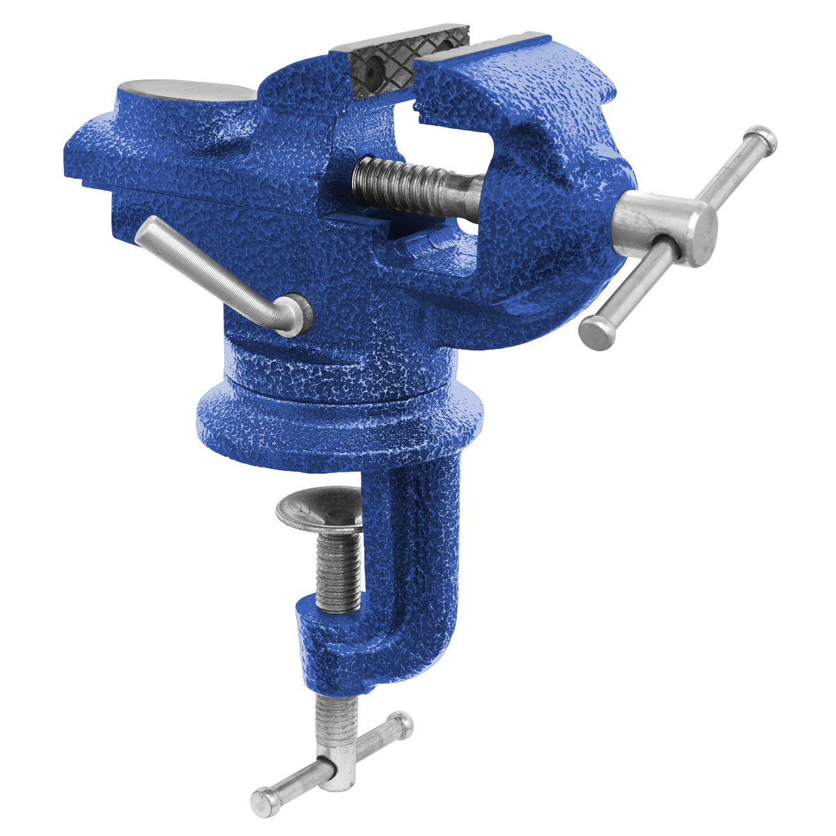 Sealey 50mm Portable Bench & Table Vice With 360° Swivel Base Blue CV50