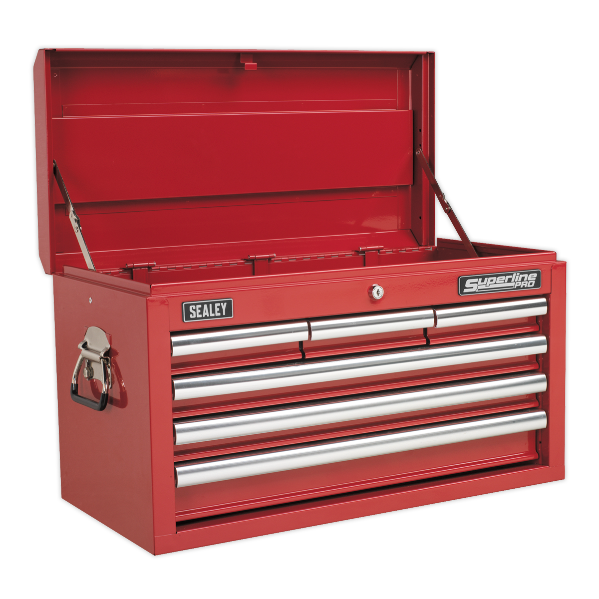 Sealey Top Chest 6 Drawer With Ball Bearing Runners Tool Storage Box Red AP33069