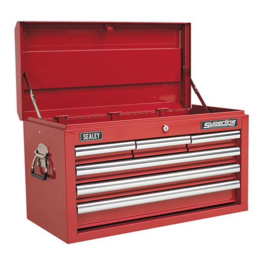 Sealey Top Chest 6 Drawer With Ball Bearing Runners Tool Storage Box Red AP33069