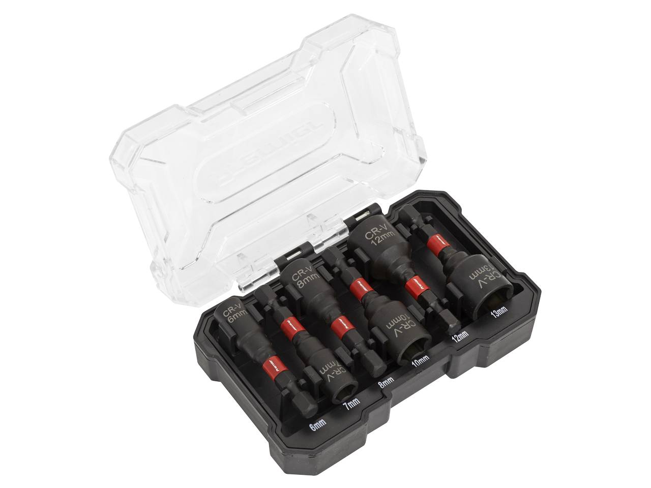 Sealey Nut Driver Set 6 Pieces Impact Grade 6 7 8 10 12 13mm 1/4" Hex AK8287