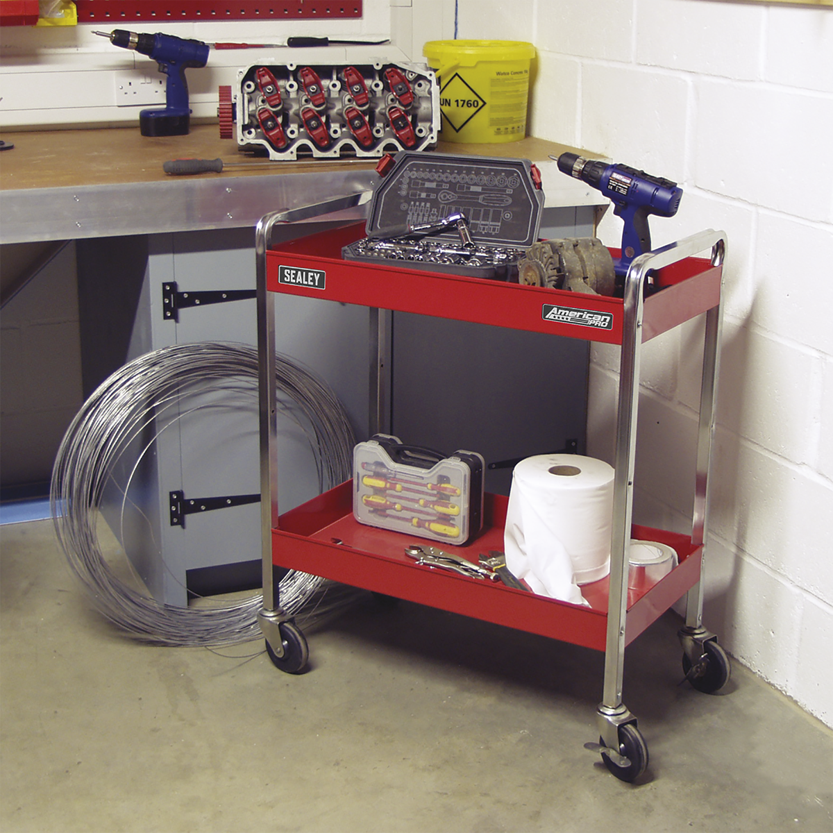 Sealey Trolley 2-Level Extra Heavy Duty With Four Large Castors & Brake CX102
