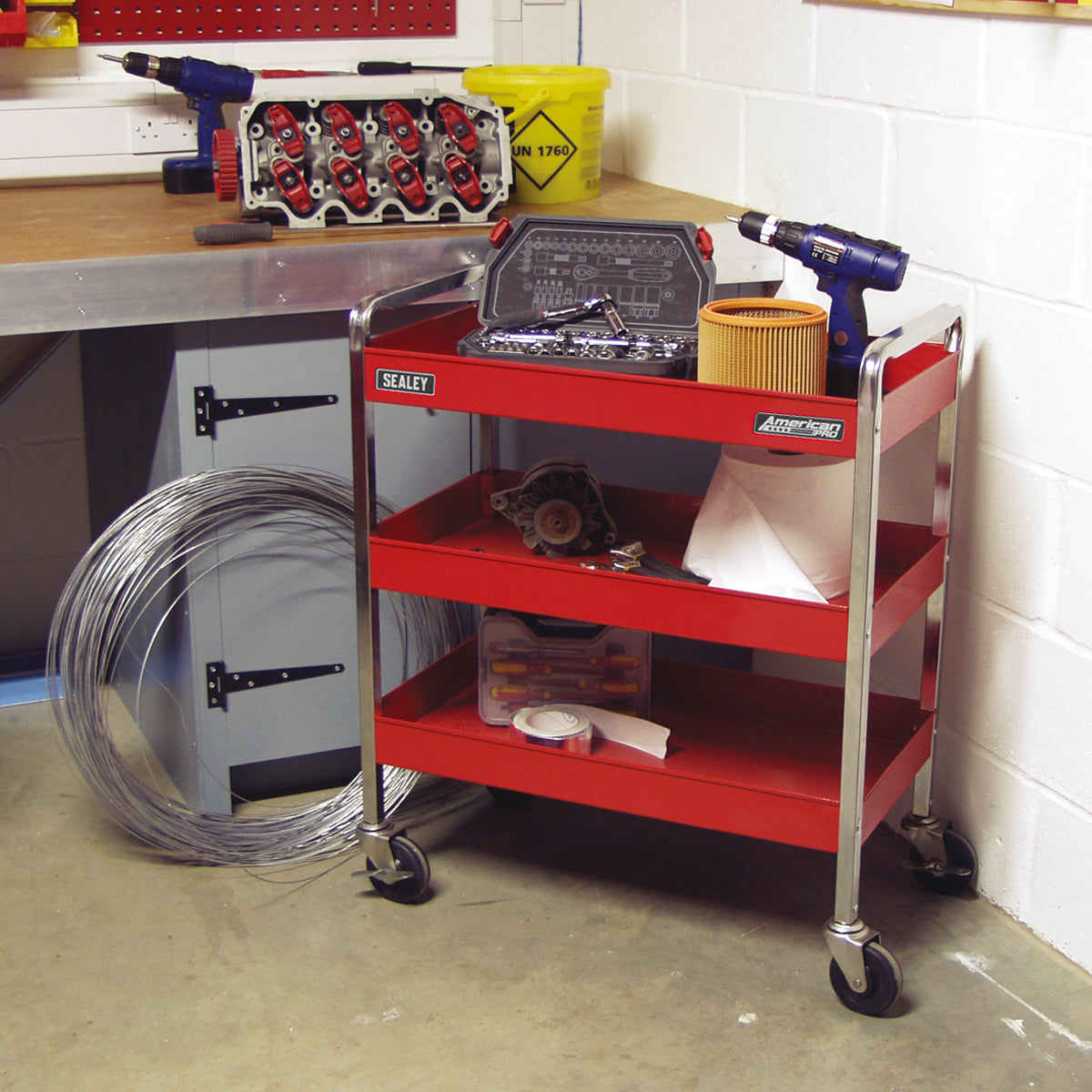 Sealey Trolley 3-Level Extra Heavy Duty With 50kg Capacity Per Shelf CX103
