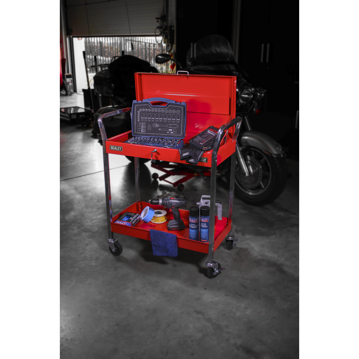 Sealey 2-Level Heavy Duty Tool Trolley With Lockable Top 815 x 410 x 985mm CX104