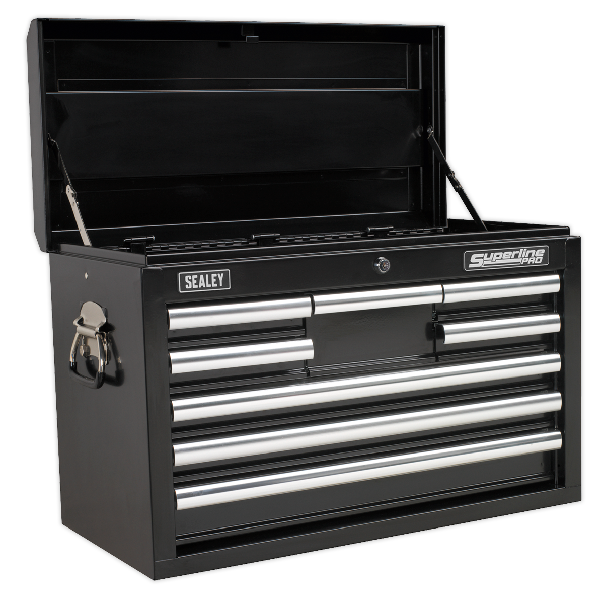Sealey Top Chest 8 Drawer With Ball Bearing Runners Tool Storage Black AP33089B