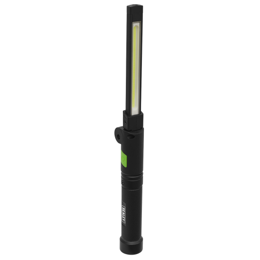 Sealey Rechargeable Aluminium Folding Pocket Light Lamp 2 COB 1 SMD LED LED02G
