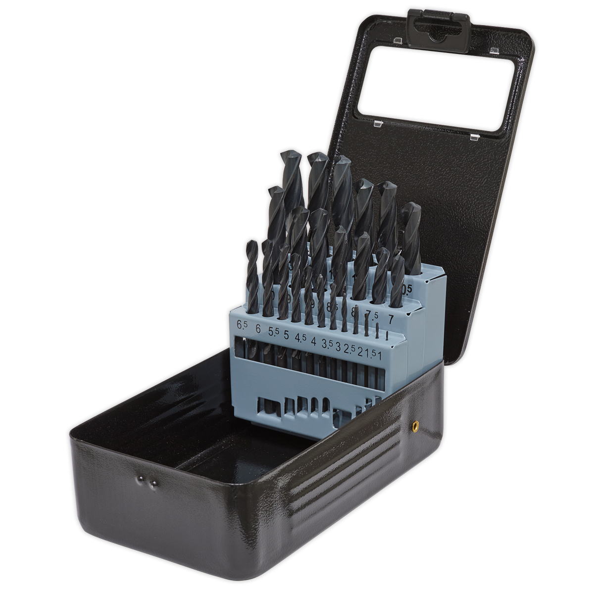 Sealey HSS Roll Forged Drill Bit Set 25pc 1-13mm 118° Point Tip DBS25RF