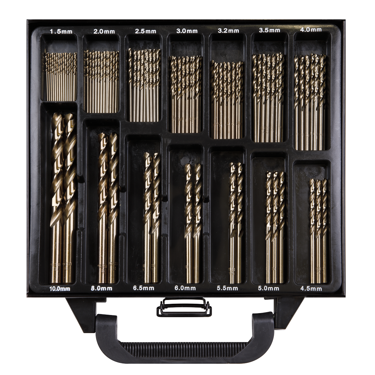 Sealey Drill Bit Set HSS Cobalt Fully Ground 99pc In Metal Storage Case DBS99CB