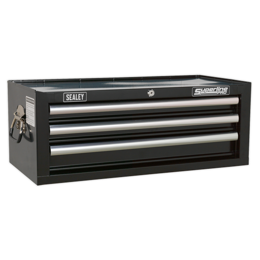 Sealey Add-On Chest 3 Drawer W/ Ball Bearing Runners Tool Storage Black AP33339B