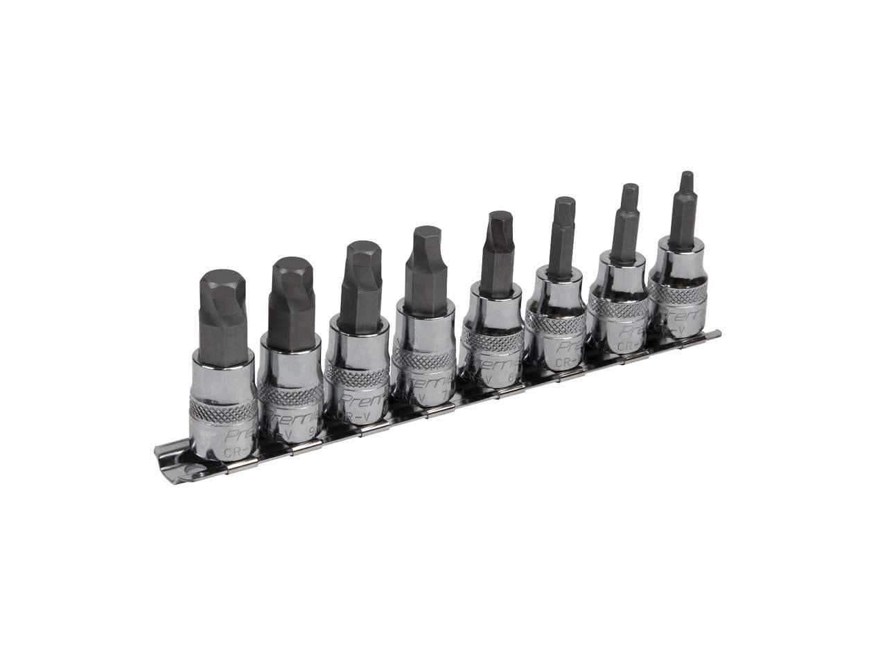 Sealey Hex Socket Bit Set Lock-On 8 Pieces 3/8" Square Drive Metric AK65601