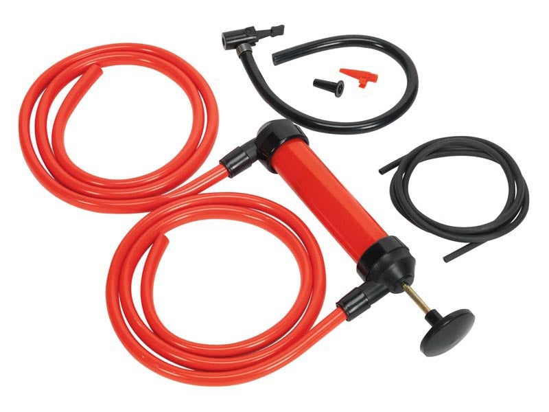 Sealey Multi Purpose Syphon & Pump Kit 8 Pieces Hoses Set Dipstick Tube TP50