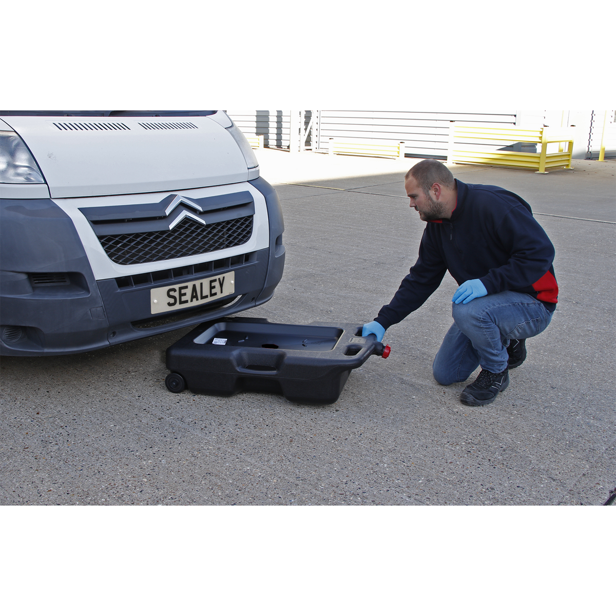 Sealey Oil Fluid Drain & Recycling Container Heavy Duty 54L - Wheeled DRP09