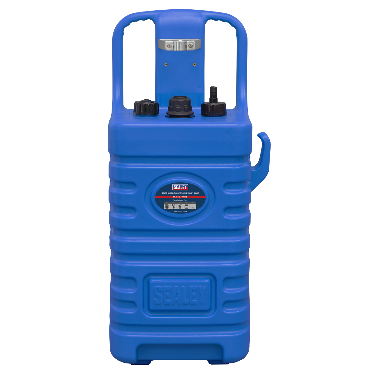 Sealey Mobile Dispensing Tank With 2 Roller Wheels & Vent Caps 55L Blue DT55B