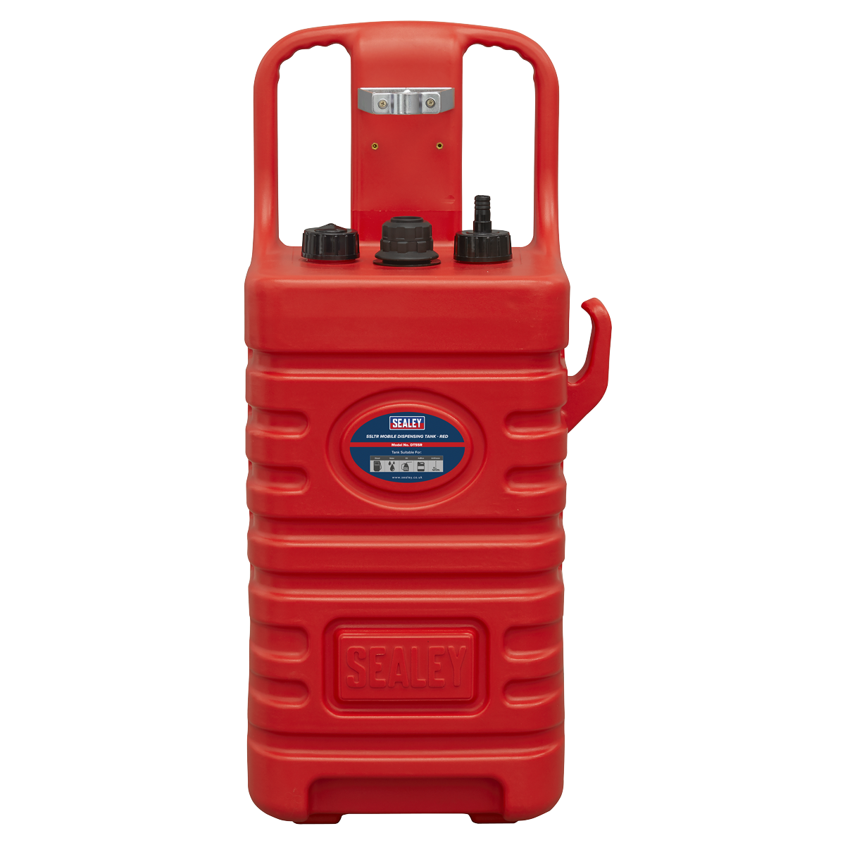Sealey Mobile Dispensing Tank With 2 Roller Wheels & Vent Caps 55L Red DT55R