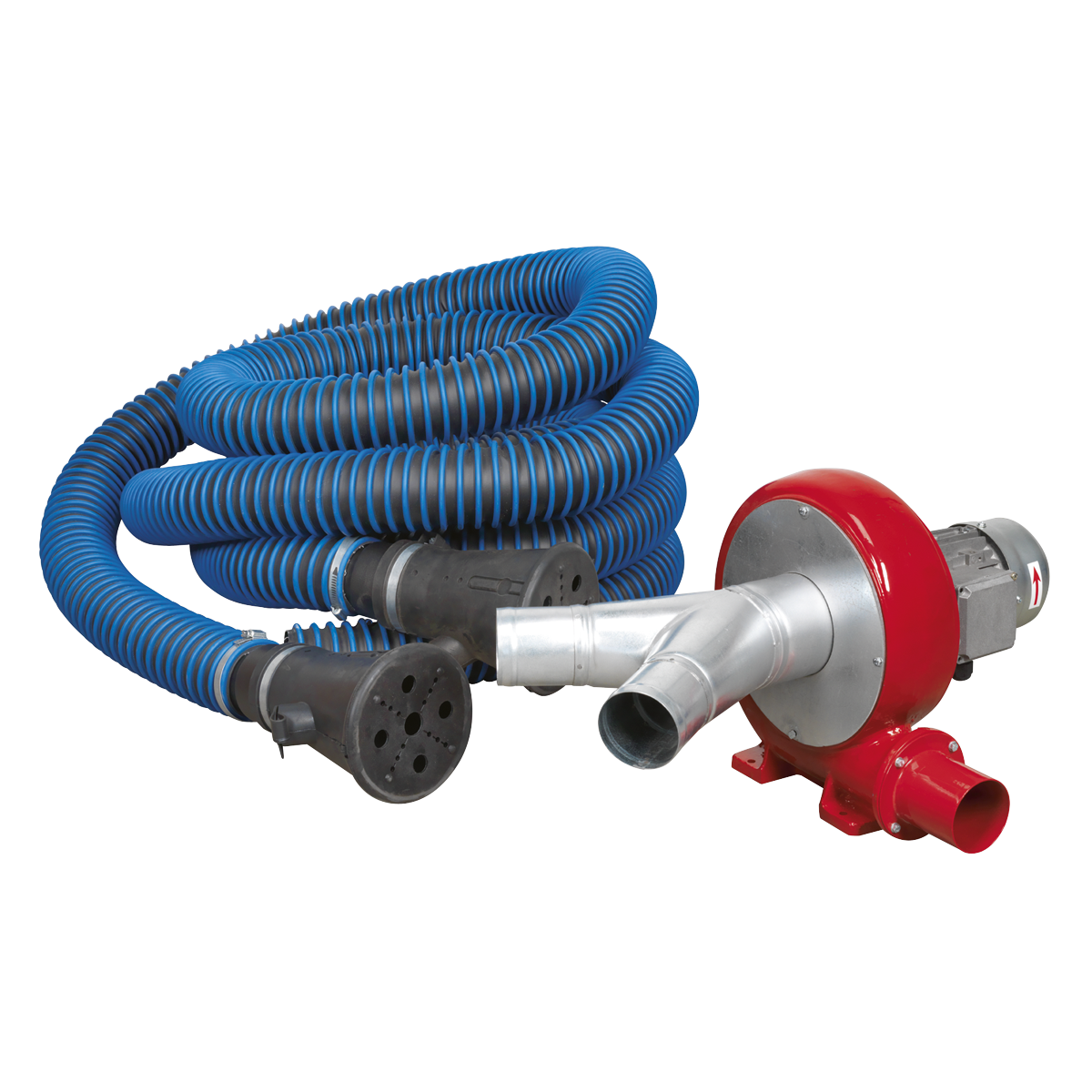Sealey Exhaust Fume Extraction System 230V - 370W - Twin Duct Red/Black EFS102