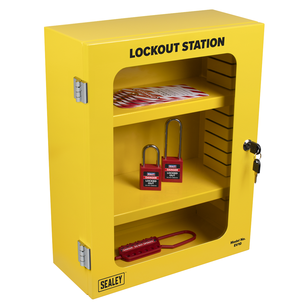 Sealey Safety Lockout Cabinet 2 Shelves With Wall Mount Fixings 2 Keys EV10