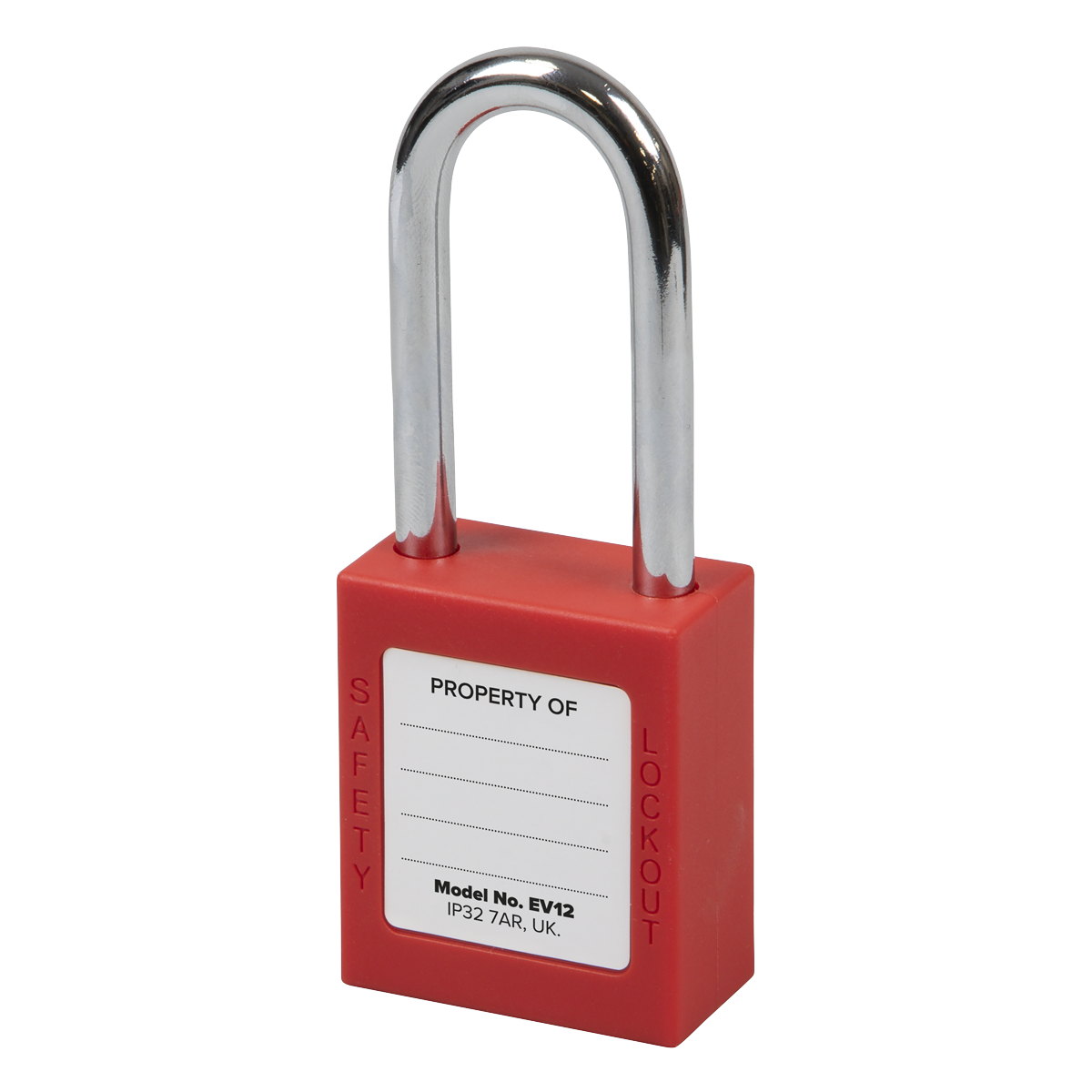 Sealey Safety Lockout Padlock Heavy Duty 6mm Steel Shackle With 2 Keys EV11