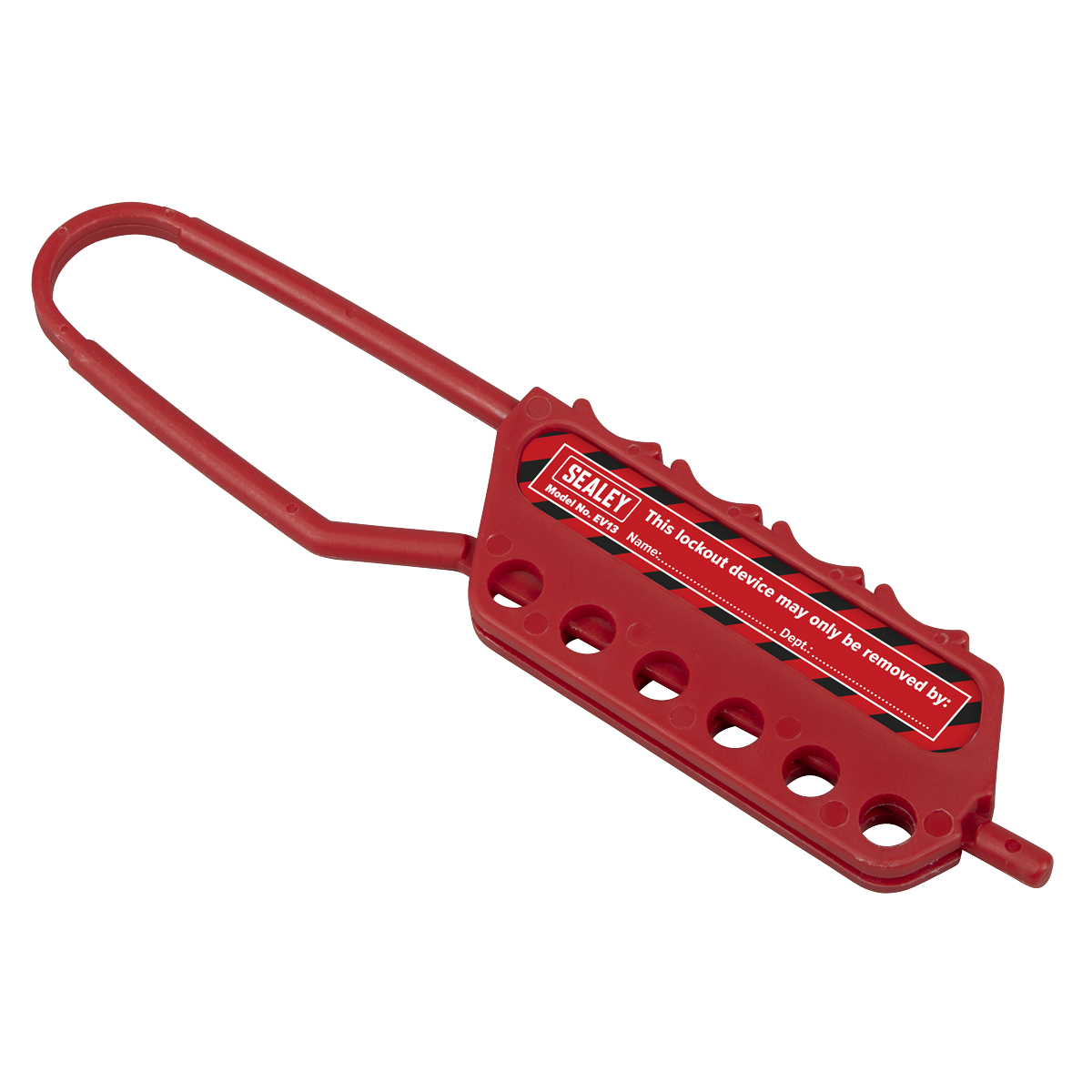Sealey Insulation Safety Lockout Hasp Red 30mm Jaw Up To 6mm Shackles EV13
