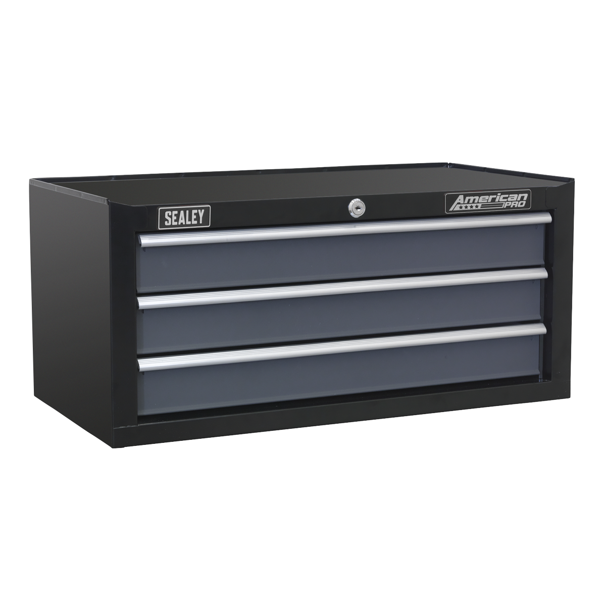 Sealey 3 Drawers Mid-Box Chest With Ball-Bearing Slides - Black/Grey AP3503TB