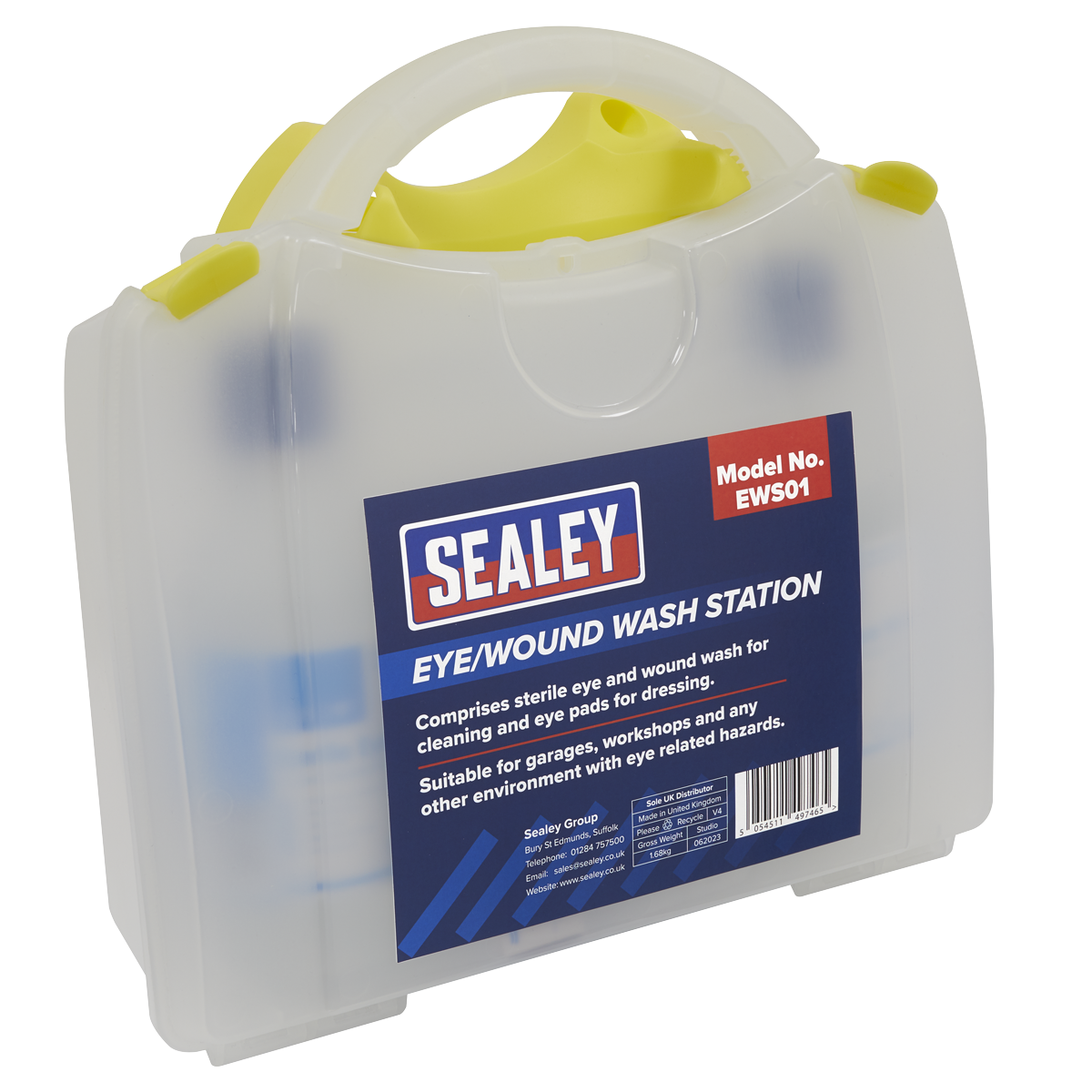 Sealey Eye Wound Wash Station Sterile Emergency Pack For Garages Workshops EWS01
