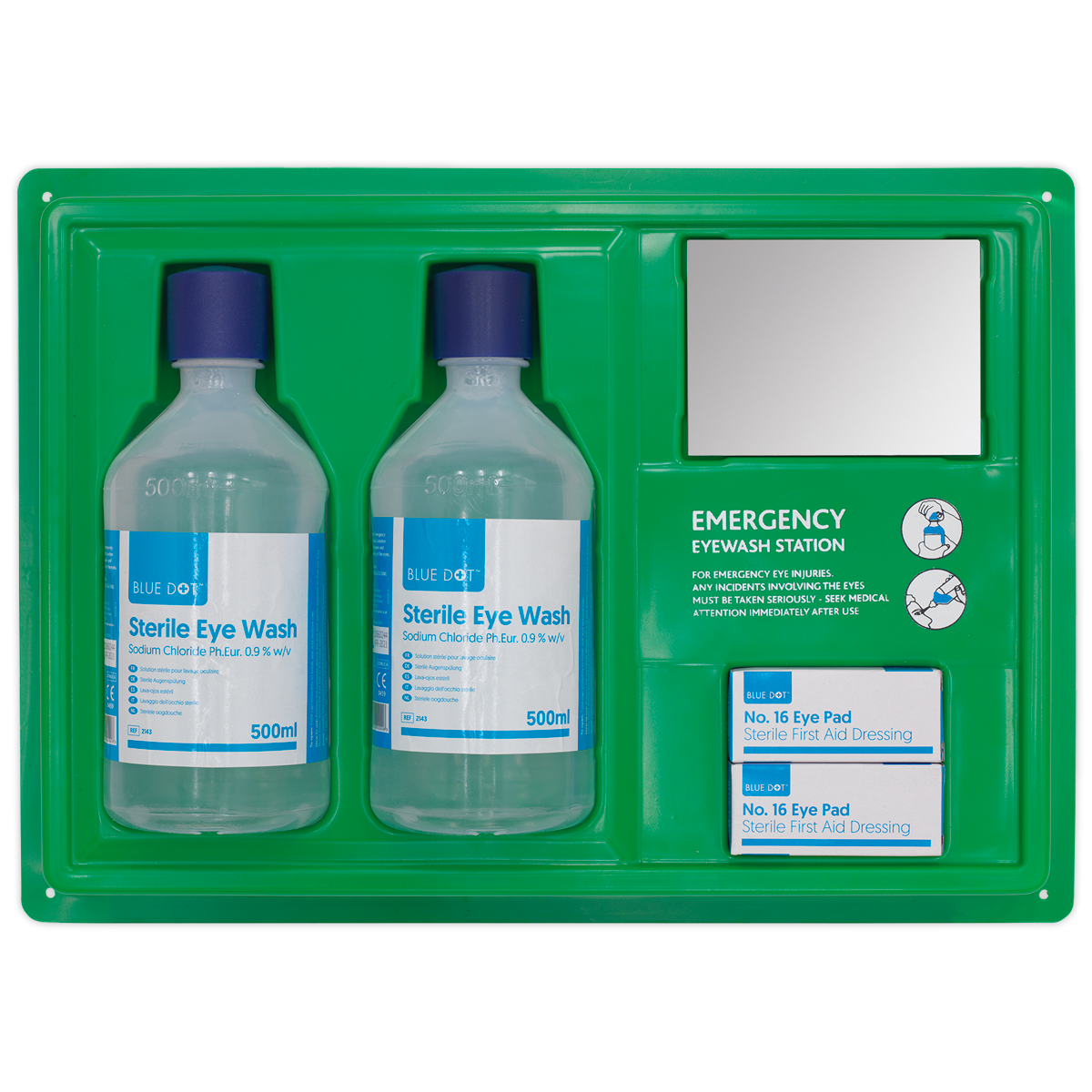Sealey Eye Wound Wash Station Sterile Emergency Pack For Garages Workshops EWS03