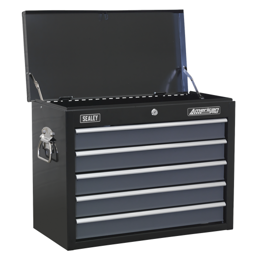 Sealey Top Chest 5 Drawer With Ball Bearing Runners Tool Storage Chest AP3505TB