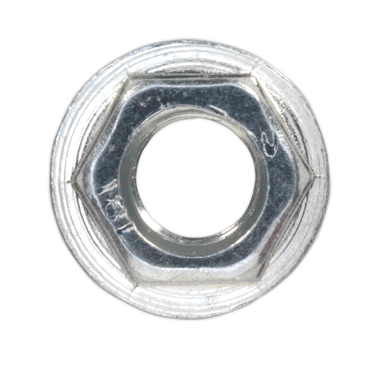 Sealey Flange Nut Serrated M5 Zinc Plated DIN 6923 Silver Pack of 100 Pieces FN5
