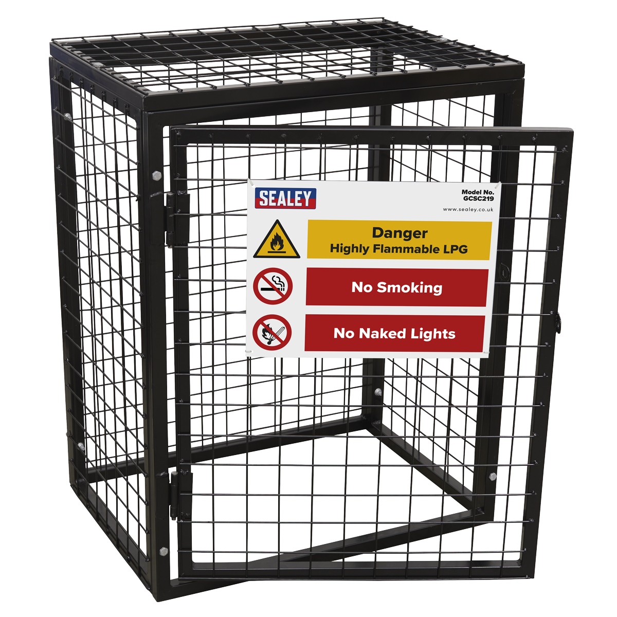Sealey Safety Cage Powder Coated Galvanised - 2 x 19kg Gas Cylinders GCSC219