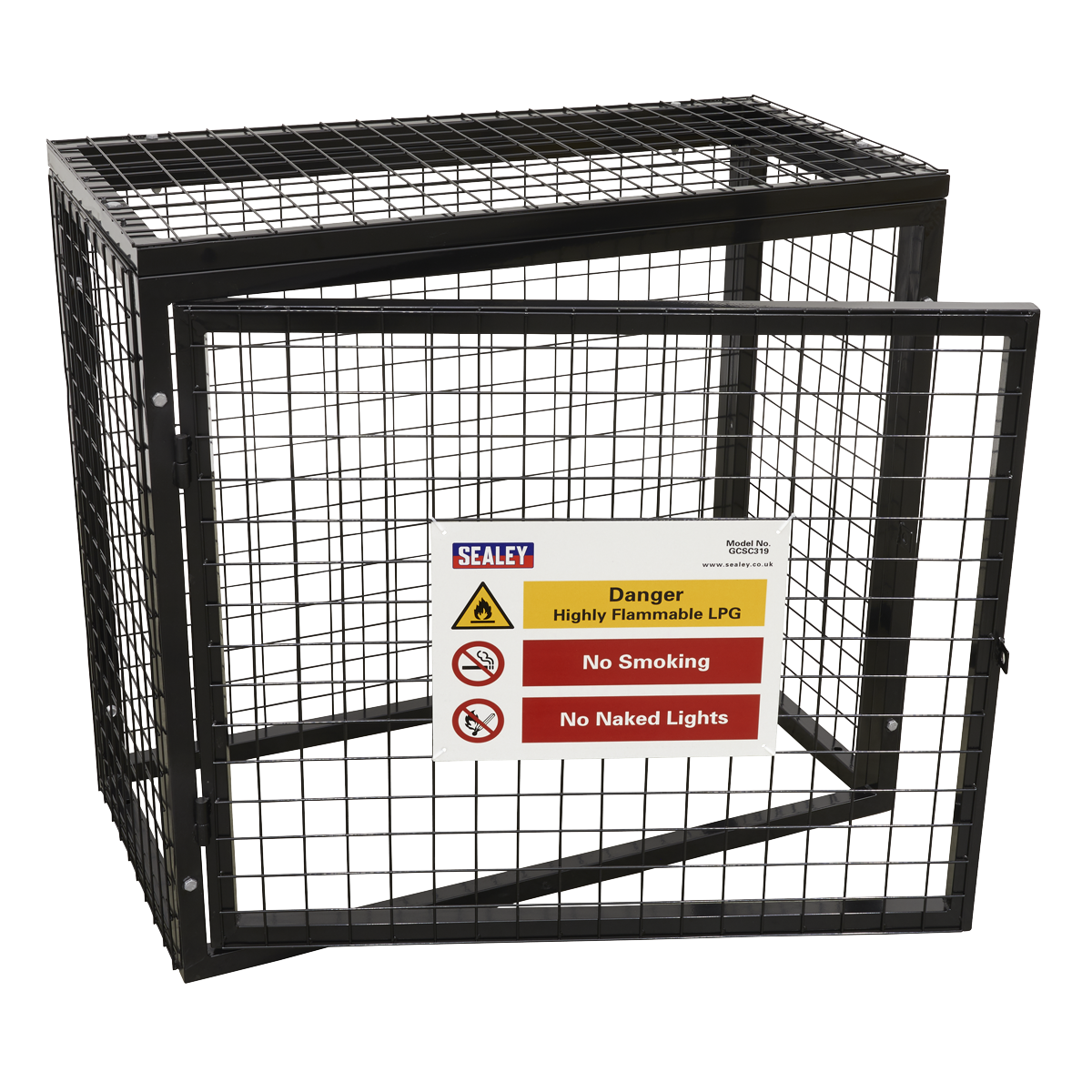 Sealey Safety Cage Powder Coated Galvanised - 3 x 19kg Gas Cylinders GCSC319