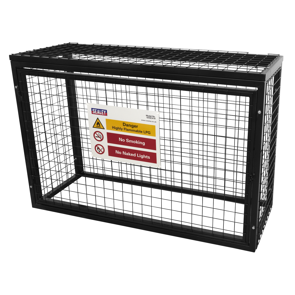 Sealey Safety Cage Powder Coated Galvanised - 4 x 19kg Gas Cylinders GCSC419