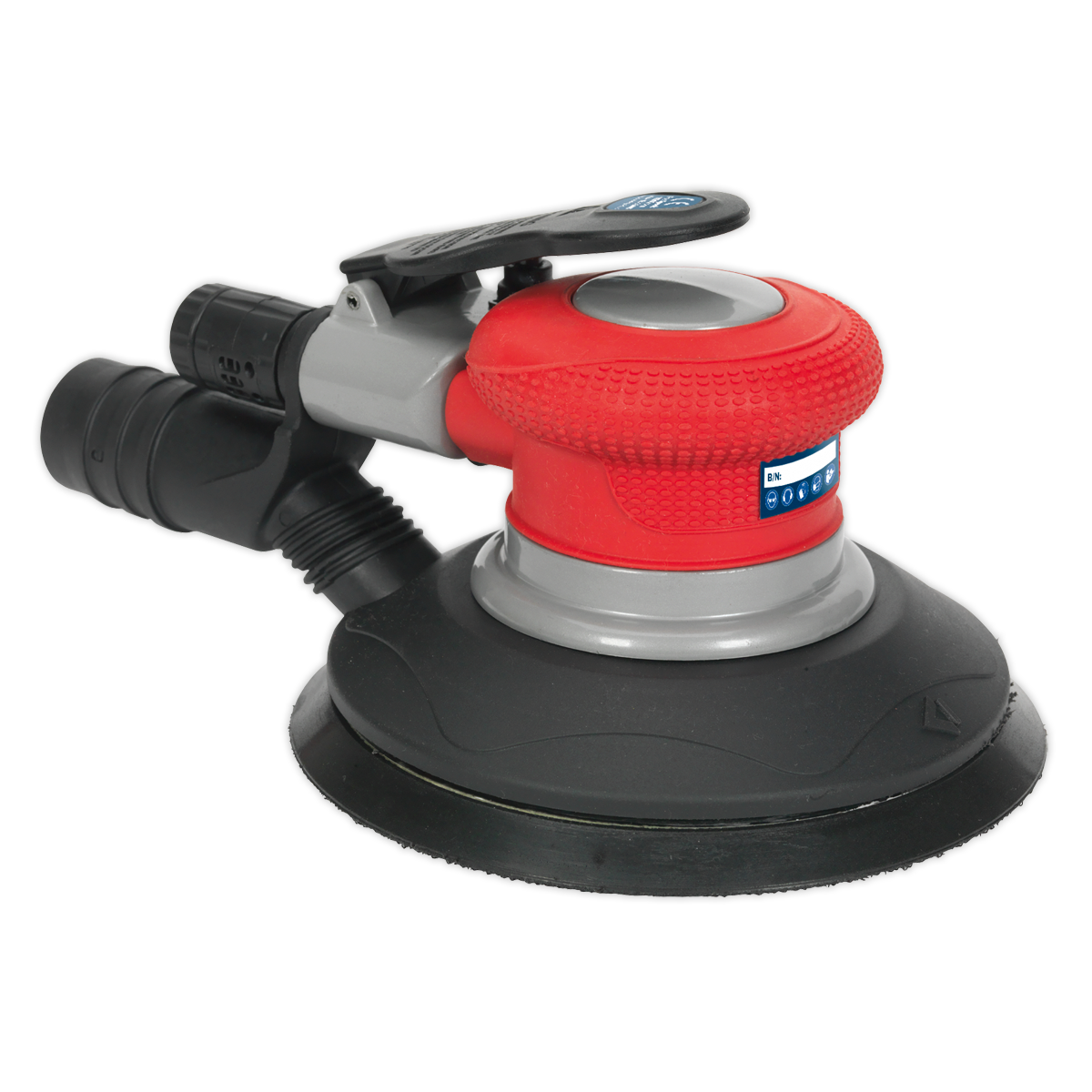 Sealey Air Palm Random Orbital Sander 150mm Dust-Free 360° Exhaust Muffler GSA05