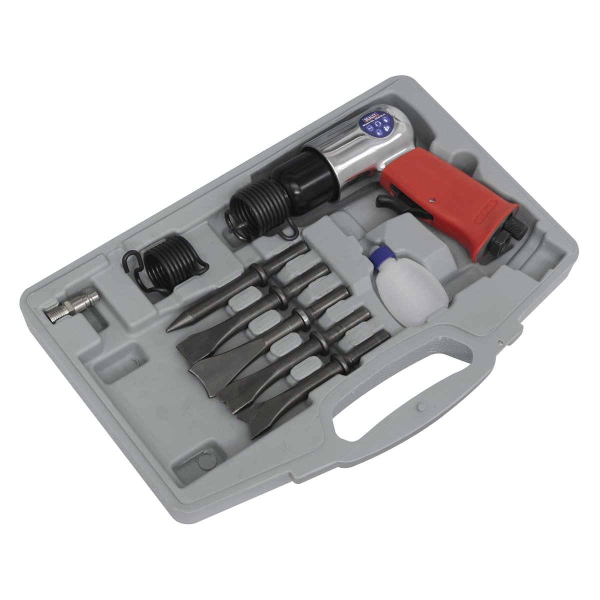 Sealey Air Hammer Kit Medium Stroke With Handle Exhaust and Soft Grip GSA12